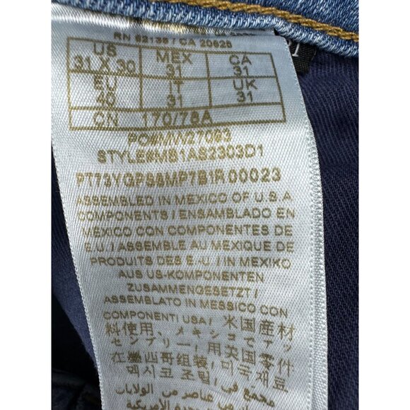 Guess Mens Slim Tapered Jeans Size 31 Y2K Distress Comfort Light Blue Denim - Picture 9 of 16